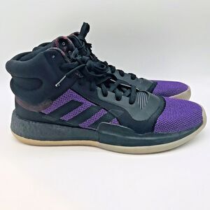 Adidas Marquee Boost Harlem Basketball Shoes Men's 15 EE5919 Black Purple Sneaks
